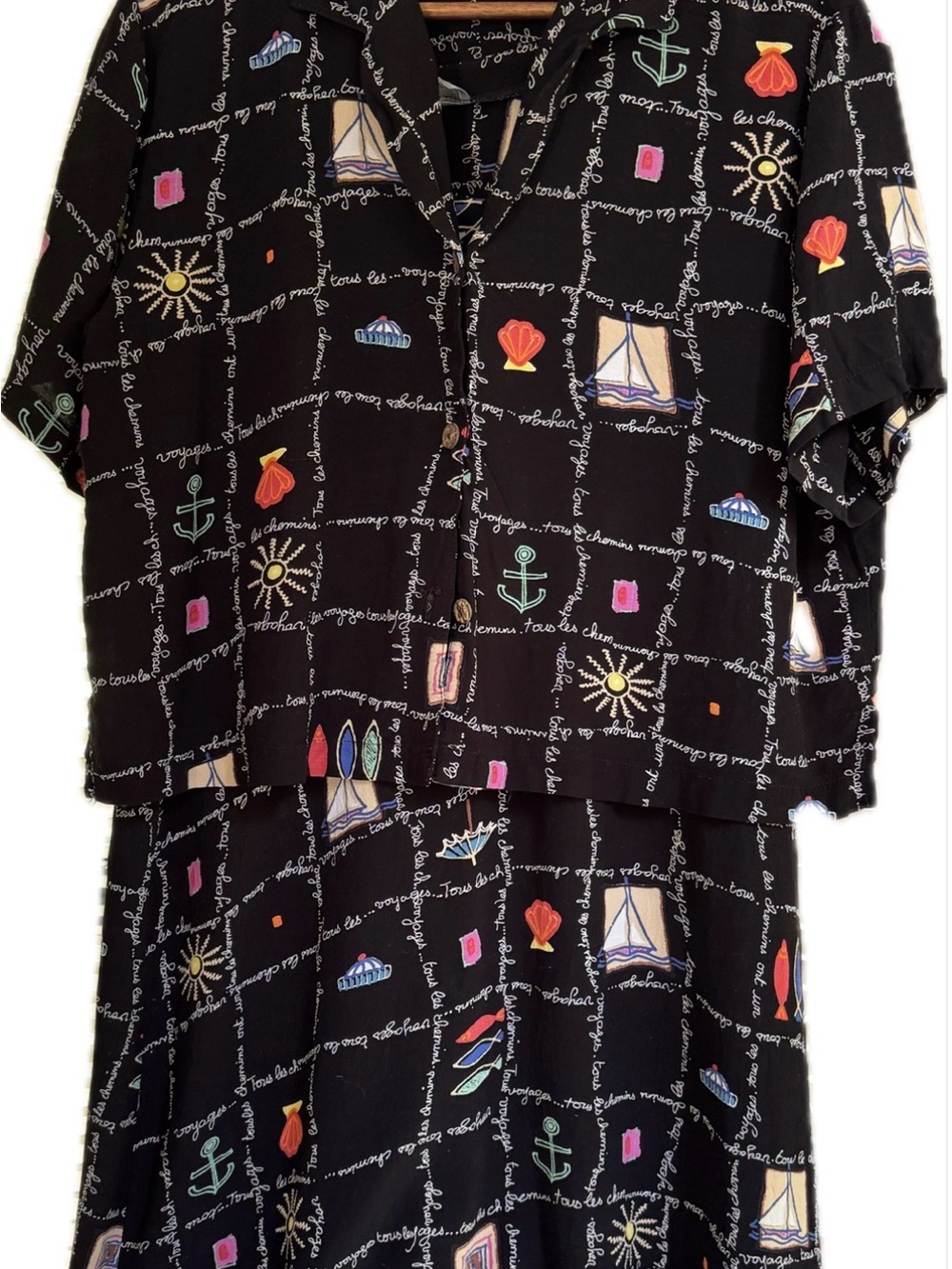 Women’s Black Nautical Print Dress